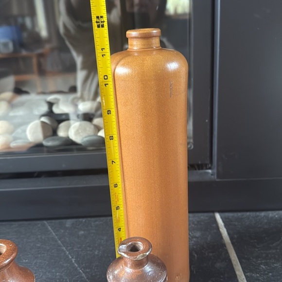 Stoneware Ink Antique English Stoneware Pinch Bottles Bud Vase Shelf Decor - Picture 10 of 15